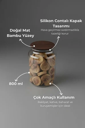 Bambum Nero Zone - Cam Saklama Kabı 800ml
