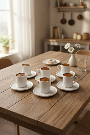 Bernardo Cello - 6 Kişilik Fincan Takımı Altın