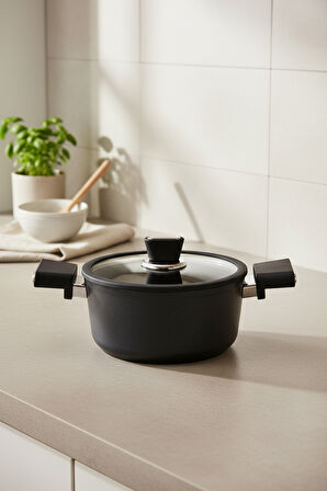 Bernardo Mayasa 7 Parça Seramik Tencere Seti Siyah