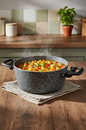 Bernardo Vormi 7 Parça Granit Tencere Seti Gri