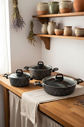 Bernardo Anita 13 Parça Tencere Seti Gri