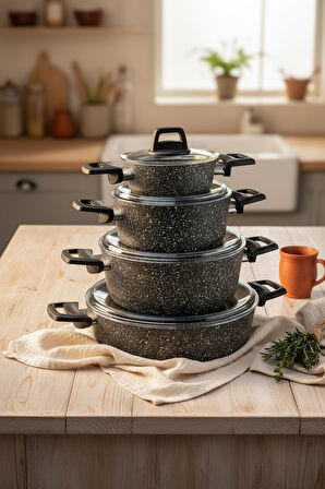 Bernardo Anita 13 Parça Tencere Seti Gri