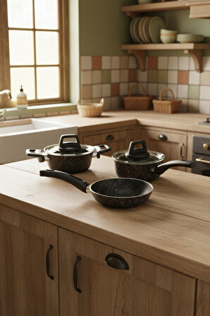 Bernardo Sakura 5 Parça Tencere Seti Gri