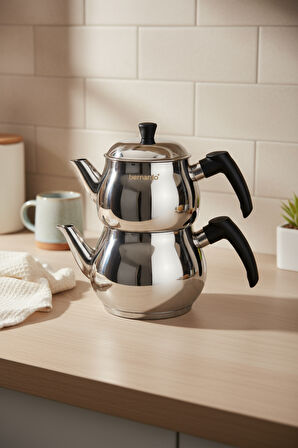 Bernardo Tivona Midi Boy Çelik Çaydanlık Takımı