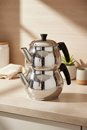 Bernardo Tivona Midi Boy Çelik Çaydanlık Takımı