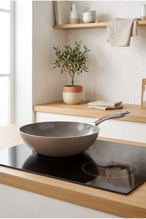 Bernardo Natura Seramik Wok Tava Kahverengi 28 cm