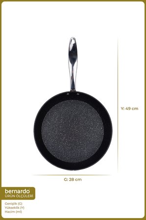 Bernardo Chef Line Granit Tava Siyah 28cm