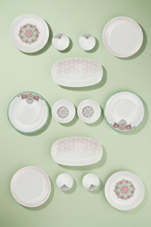 Bambum Moderna - 14 Parça Kahvaltı Takımı Pink