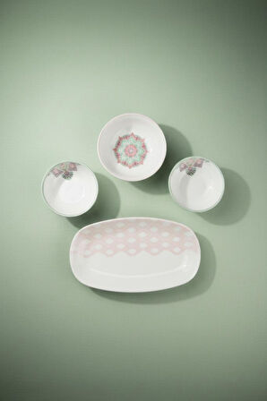 Bambum Moderna - 14 Parça Kahvaltı Takımı Pink