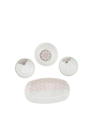 Bambum Moderna - 14 Parça Kahvaltı Takımı Pink