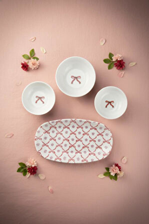 Bambum Moderna - 14 Parça Kahvaltı Takımı Ribbon