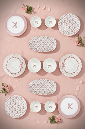 Bambum Moderna - 14 Parça Kahvaltı Takımı Ribbon