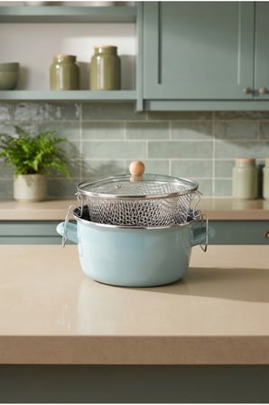 Bambum Lumino Emaye Kızartma Tencere 22 Cm Yeşil B7694