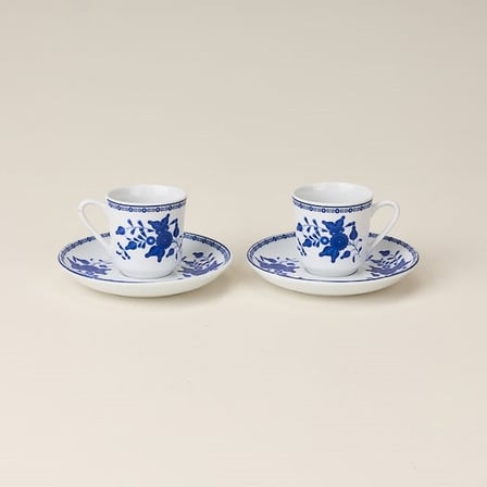 Bambum Moderna Azure 4 Parça 2 Kişilik Porselen Fincan Takımı - Renkli - 80 ml
