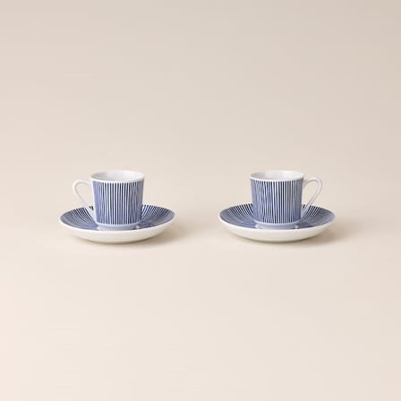 Bambum Moderna Line 4 Parça 2 Kişilik Porselen Fincan Takımı - Renkli - 90 ml