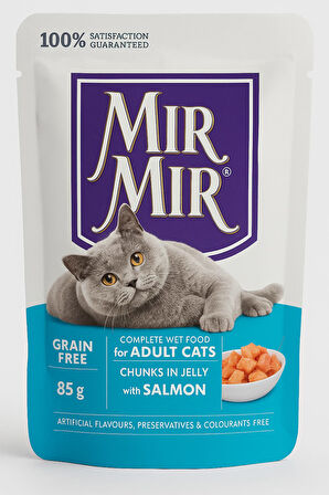 MIR MIR JÖLE İÇİNDE SOMONLU YAŞ MAMA 85 GR(24 ADET)