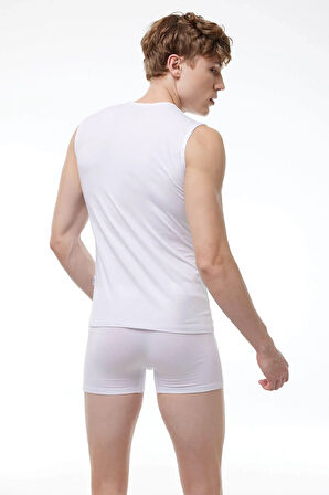 Malabadi 007  3'Lü Paket Erkek Sıfır Yaka İz Yapmayan Modal Kolsuz Lycralı Atlet