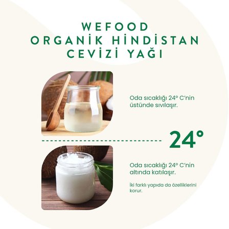 Wefood Organik Hindistan Cevizi Yağı 150 ml (Soğuk Sıkım)