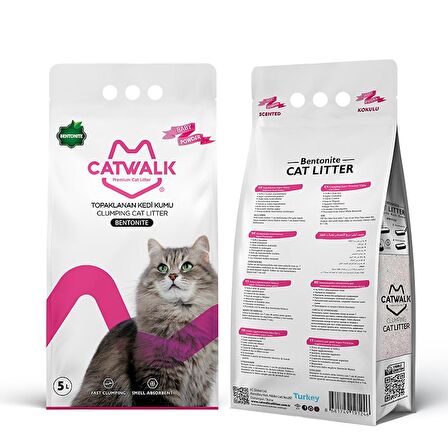 Catwalk Bebek Pudralı Topaklanan Kedi Kumu  5 Lt
