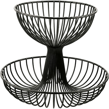 Altınbaşak 30*25 Cm İki Katlı Meyve Ve Ekmek Sepeti (A 028 01)