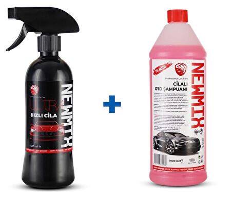 NEWMİX Hızlı Cila -500 Ml-Cilalı Fırçalı Oto Şampuanı-1000 Ml