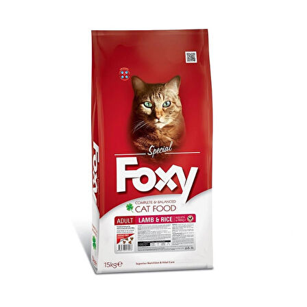 Foxy Kuzu Etli&Pirinçli Kedi Maması 15 KG 