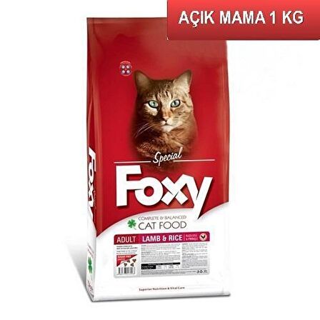 Foxy 32/10 Kuzu Etli Yetişkin Kedi Maması 1 Kg AÇIK