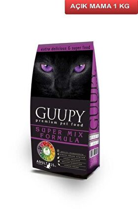 Guupy Mix Cat Karışık Kedi Maması 1 Kg AÇIK