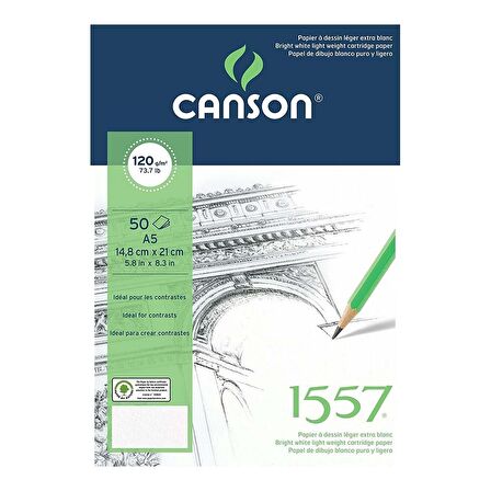 Canson 1557 Eskiz Defteri Spiralli 120g 40 Yaprak A5