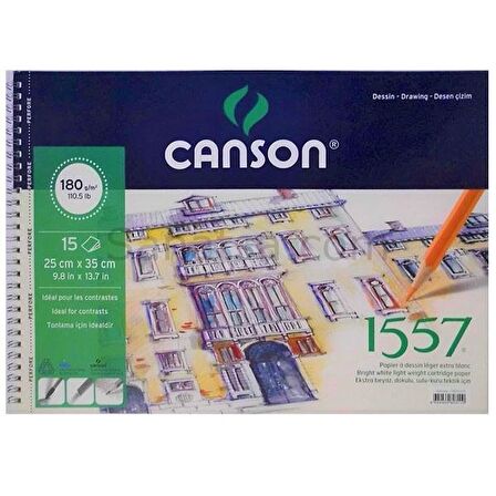 Canson 1557 Desen Çizim Defteri 180Gr. 15 Yaprak. 25X35Cm