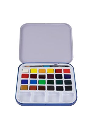 Daler Rowney Aquafine 24'lü Yarım Tablet Suluboya Seti Canson Montval Suluboya Defteri 18x25cm 300gr