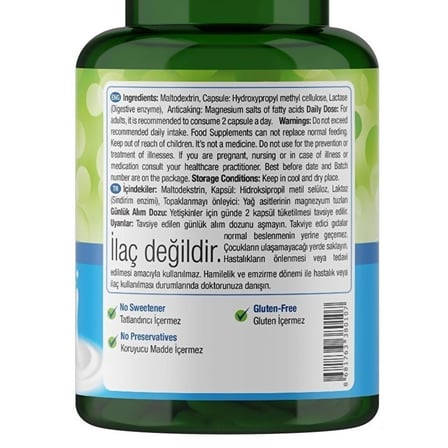 Lactase Enzyme 100 Kapsül - AROMASIZ