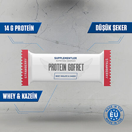 Supplementler.com Protein Gofret 40 Gr 12 Adet - ÇİLEK