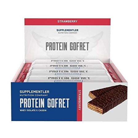 Supplementler.com Protein Gofret 40 Gr 12 Adet - ÇİLEK