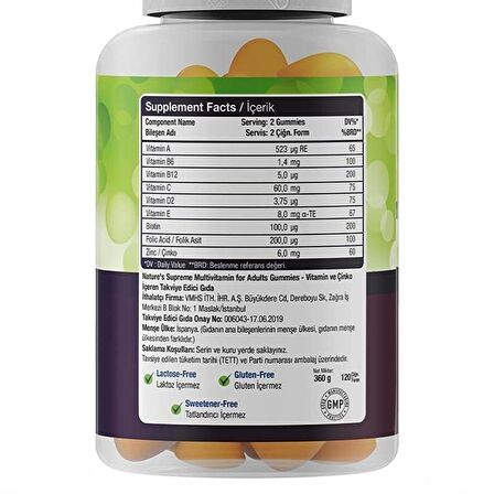 Gummies Multivitamin for Adults 120 Çiğnenebilir Form - KARIŞIK MEYVE