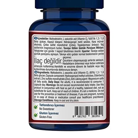 One Up Beta-Glukan Kompleks 30 Kapsül - AROMASIZ