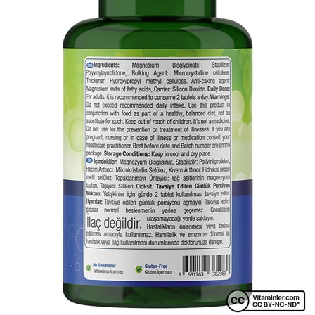 Magnesium Bisglycinate 120 Mg 60 Tablet - AROMASIZ