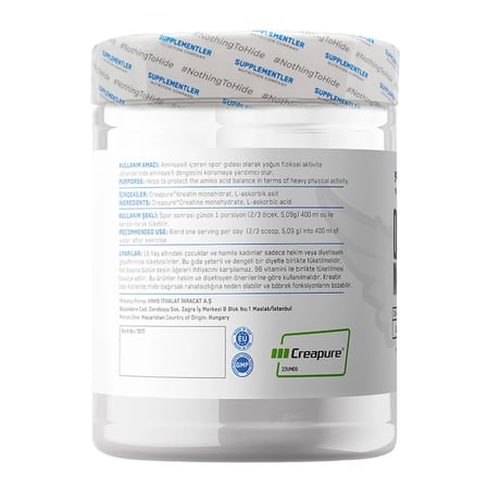 Supplementler.com Creatine (Creapure®) 255 Gr
