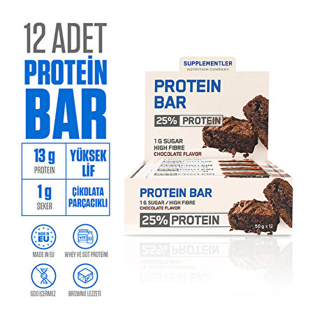 Supplementler.Com Protein Bar 50 Gr 12 Adet - ÇİKOLATA