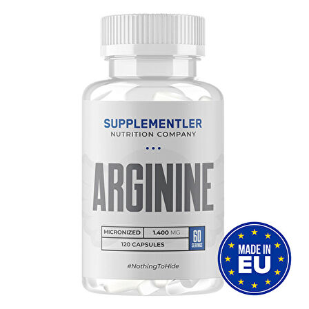 Supplementler.com Arginine 120 Kapsül - AROMASIZ