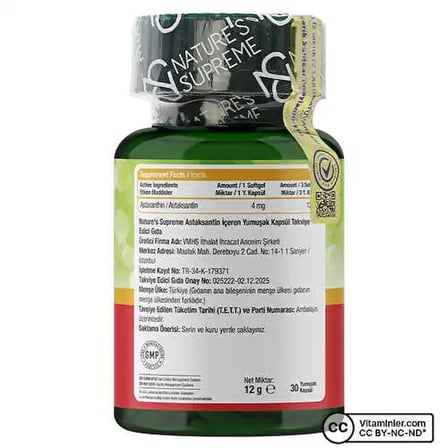 Nature's Supreme Astaxanthin 30 Kapsül