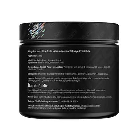 Kingsize Nutrition Beta Alanine Powder 310 Gr - AROMASIZ