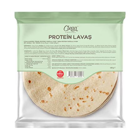 Clean Powders Yüksek Proteinli Tortilla Lavaşı 6'lı 420 Gr - 3 Adet - AROMASIZ