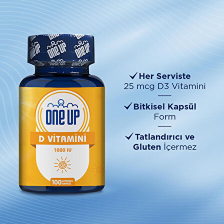 One Up D Vitamini 1000 IU 100 Kapsül - AROMASIZ