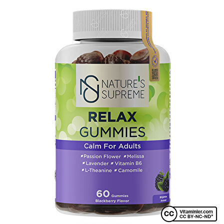 Nature's Supreme Relax Gummies 60 Çiğnenebilir Form - BÖĞÜRTLEN