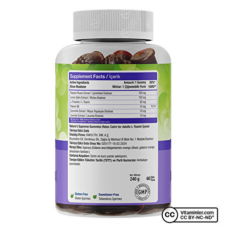Nature's Supreme Relax Gummies 60 Çiğnenebilir Form - BÖĞÜRTLEN