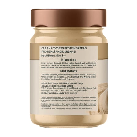 Clean Powders Proteinli Fındık Kreması 350 Gr