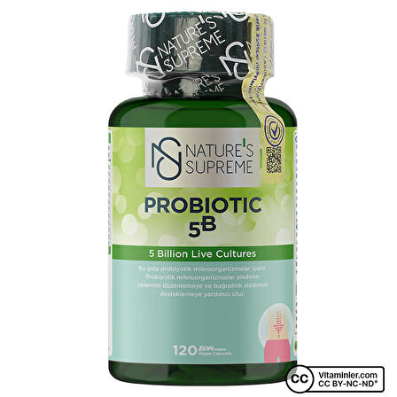 Nature's Supreme Probiotic 5B 120 Kapsül - AROMASIZ