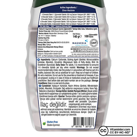 Nature's Supreme Digest Ease 100 Çiğnenebilir Tablet - NANE