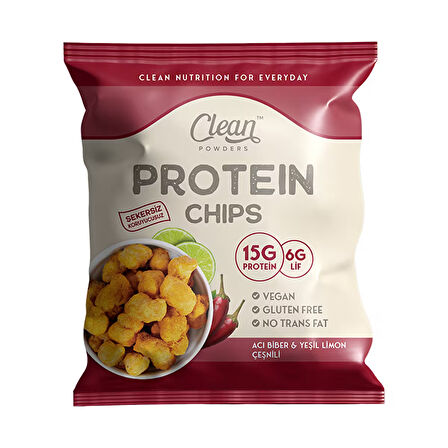 Clean Powders Protein Chips 50 Gr Acı Biber Yeşil Limon - ACI BİBER - YEŞİL LİMON